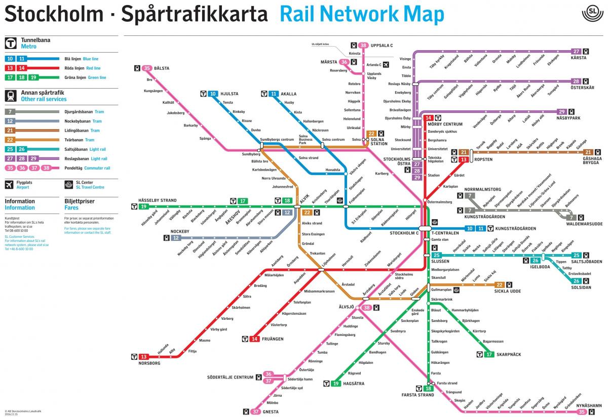 metro kat jeyografik la nan Stockholm