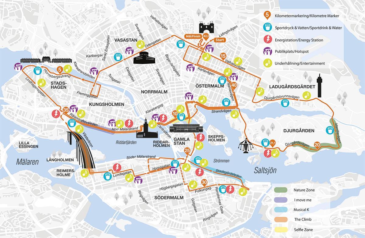 kat jeyografik nan Stockholm marathon