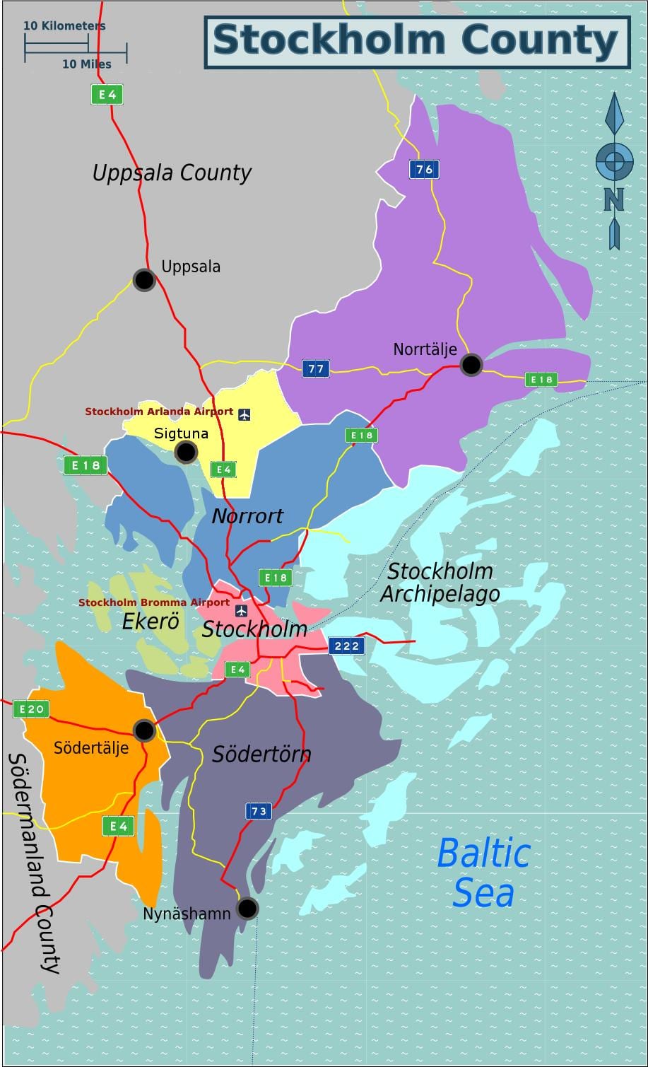 kat jeyografik nan Stockholm tout savann pou bèt yo