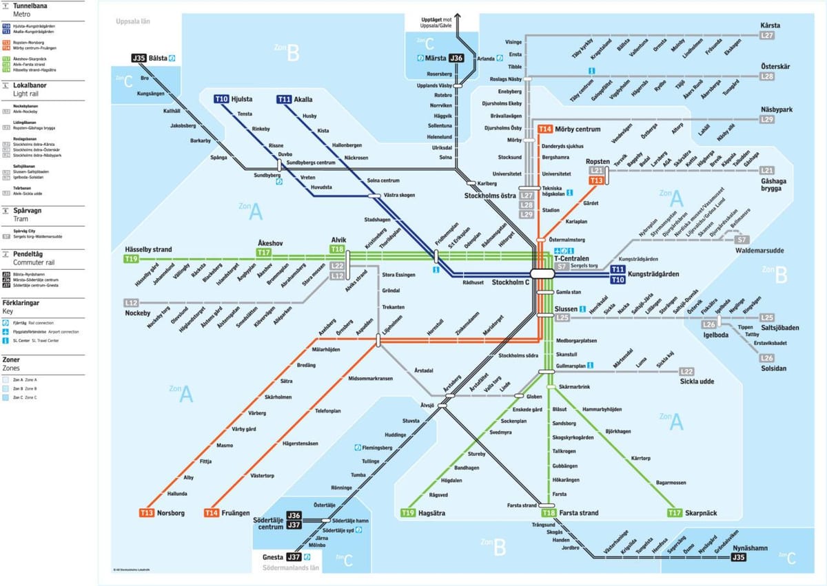 kat jeyografik nan Stockholm transpò piblik