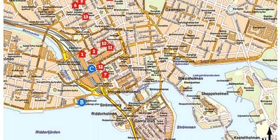Kat jeyografik la touris Stockholm Syèd