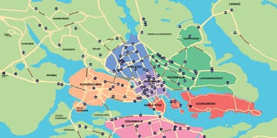 Kat jeyografik nan vil la bisiklèt kat jeyografik Stockholm
